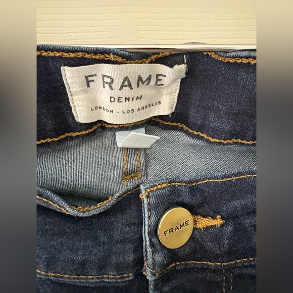 Frame le skinny de Jeanne crop 27” dark wash denim size 29 raw hem - Picture 5 of 15